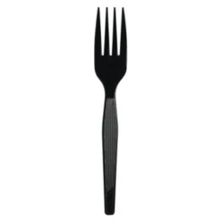 Dixie® Medium Weight Polystyrene Fork, Black, Case Of 1,000