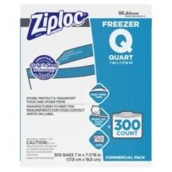 Ziploc® Freezer Quart Bags, Case Of 300