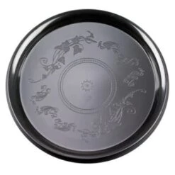Emi Yoshi® Clear/black Round Plastic Deli Mate Tray 12" Case Of 25