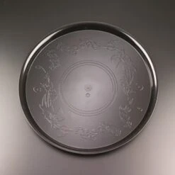 Emi Yoshi® Clear/black Round Plastic Deli Mate Tray 18" Case Of 25