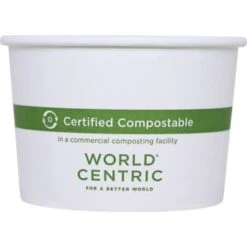 World Centric Paper Bowls, 8 Oz, 3.5" Diameter X 2.3"h, White, Case Of 1000