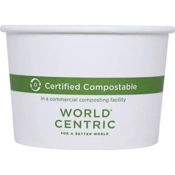World Centric Paper Bowls, 8 Oz, 3.5" Diameter X 2.3"h, White, Case Of 1000 1 World Centric Paper Bowls, 8 Oz, 3.5" Diameter X 2.3"h, White, Case Of 1000