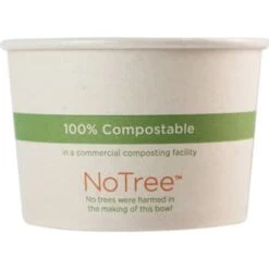 World Centric No Tree Paper Bowls, 8 Oz, 3.4"diameterx2.3"h,natural, Case Of 1,000