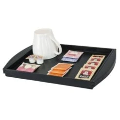 Pressto Valet All Black Smooth Leather Coffee Tray Case Of 12 -Rubbermaid Shop 221875 LifestyleImage UNI Lg