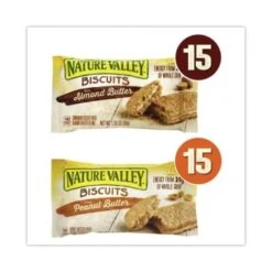 Nature Valley Biscuits, Cinnamon Biscuits With Almond Butter And Honey Biscuits With Peanut Butter 1.35 Oz Package Of 30 -Rubbermaid Shop 231450 FrontView straighton Lg