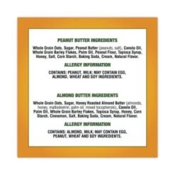 Nature Valley Biscuits, Cinnamon Biscuits With Almond Butter And Honey Biscuits With Peanut Butter 1.35 Oz Package Of 30 -Rubbermaid Shop 231450 RightView Lg