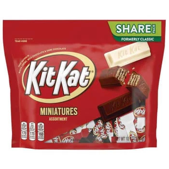 Kit Kat Miniatures Share Pack Party Bag, Assorted, 10.1 Oz Bag, 3/pack 1 Kit Kat Miniatures Share Pack Party Bag, Assorted, 10.1 Oz Bag, 3/pack