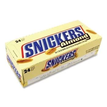 Snickers Almond Bar, 1.76 Oz Bar, 24 Bars/box 1 Snickers Almond Bar, 1.76 Oz Bar, 24 Bars/box