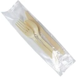 Max Packaging Extra Heavyweight Beige Cutlery Kit Case Of 250
