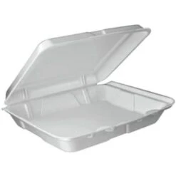 Dart Hinged Containers With Lid Large White 1-Compartment Case Of 200