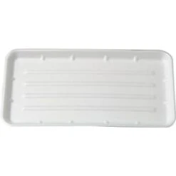 Genpak 8 " X 14-3/4 " X 1 " White Foam Supermarket Trays Case Of 2