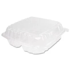 Clearseal Large Hinged Lid 3-Compartments Medium Clear Container Case Of 200
