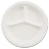 Chinet® Paper White Paper Round Dinnerware 3-Compartment Plate Pack Of 500