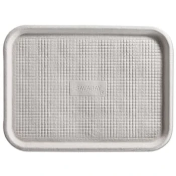 Chinet® White Savaday Molded Fiber Flat Food Tray 12" X16" Pack Of 200 1 Chinet® White Savaday Molded Fiber Flat Food Tray 12" X16" Pack Of 200