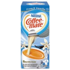 Coffee-Mate® 0.375 Oz French Vanilla Mini Cup Liquid Coffee Creamer Pack Of 200 -Rubbermaid Shop 497496 w BackView BUS Lg