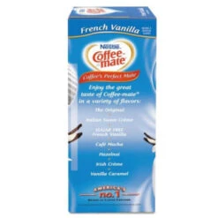 Coffee-Mate® 0.375 Oz French Vanilla Mini Cup Liquid Coffee Creamer Pack Of 200 -Rubbermaid Shop 497496 w RightView BUS Lg
