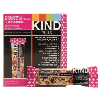 Kind® 1.4oz Blueberry Pistachio/antioxidants Plus Nutrition Boost Bar Pack Of 12 1 Kind® 1.4oz Blueberry Pistachio/antioxidants Plus Nutrition Boost Bar Pack Of 12