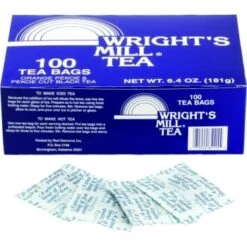 Diplomat Coffee Wright's Mill Caffeinated Tea Bags, Case Of 1,000